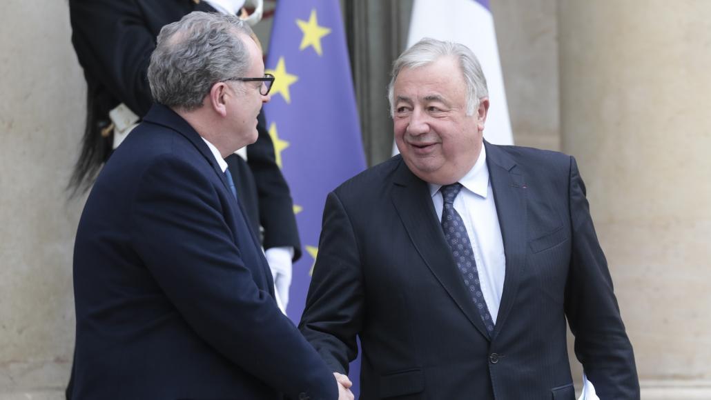 Richard Ferrand et Gérard Larcher en janvier 2019 (Ludovic Marin/AFP) Richard Ferrand et Gérard Larcher en janvier 2019 (Ludovic Marin/AFP)