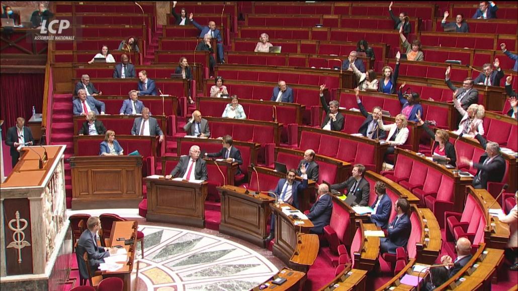 Vote dans l'hémicycle de l'Assemblée nationale, le 18 juin 2020