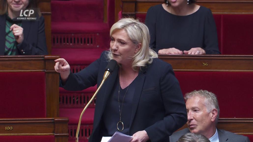 Marine Le Pen, à l'Assemblée nationale, le 12 janvier 2023. LCP