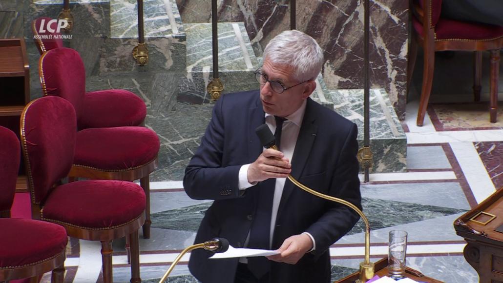 Frédéric Valletoux, le 15 juin 2023, dans l'hémicycle de l'Assemblée nationale. (LCP)
