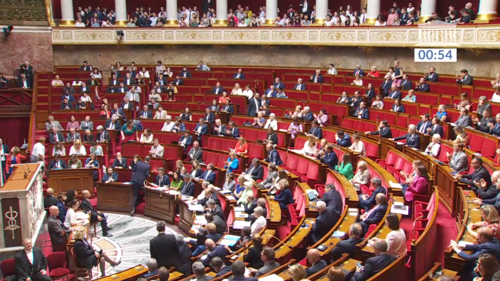 L'hémicycle de l'Assemblée nationale, le 11 juillet 2023. Assemblée nationale