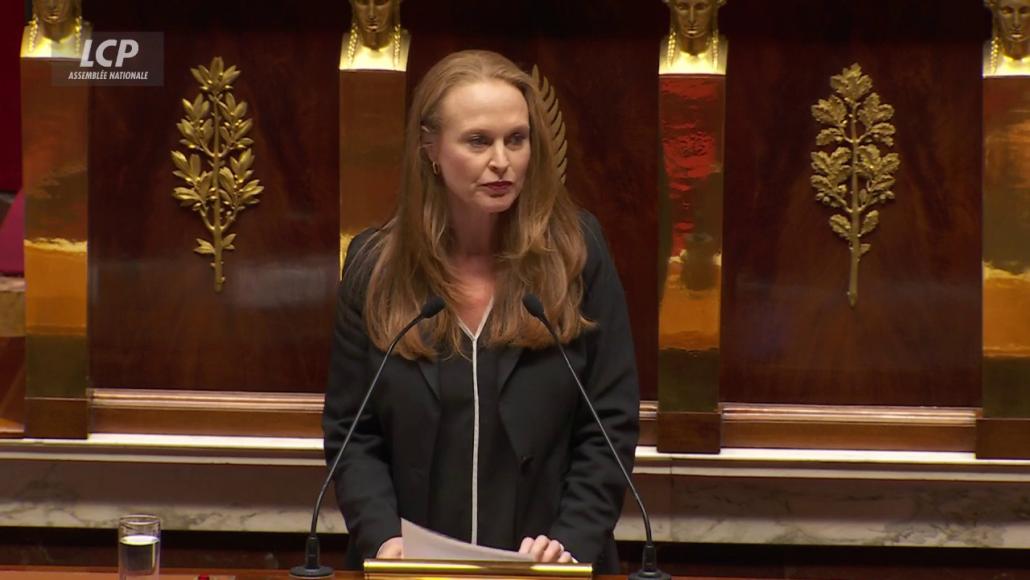 Violette Spillebout, à la tribune de l'Assemblée nationale.  Violette Spillebout, à la tribune de l'Assemblée nationale.