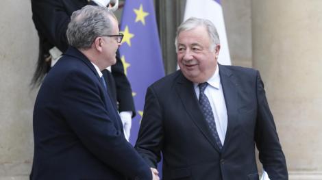 Richard Ferrand et Gérard Larcher en janvier 2019 (Ludovic Marin/AFP)