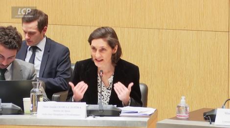 Amélie Oudéa-Castéra, le 1 mars 2023 à l'Assemblée nationale. LCP