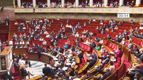 L'hémicycle de l'Assemblée nationale, le 11 juillet 2023. Assemblée nationale