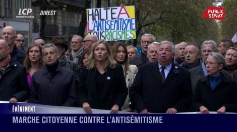  La Marseillaise pendant la marche contre l'antisémitisme, 12 novembre 2023