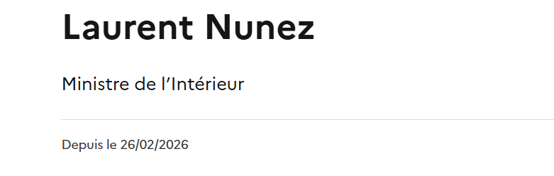 Sur le site du gouvernement, Laurent Nuñez n'a pas le droit à son tilde Sur le site du gouvernement, Laurent Nuñez n'a pas le droit à son tilde